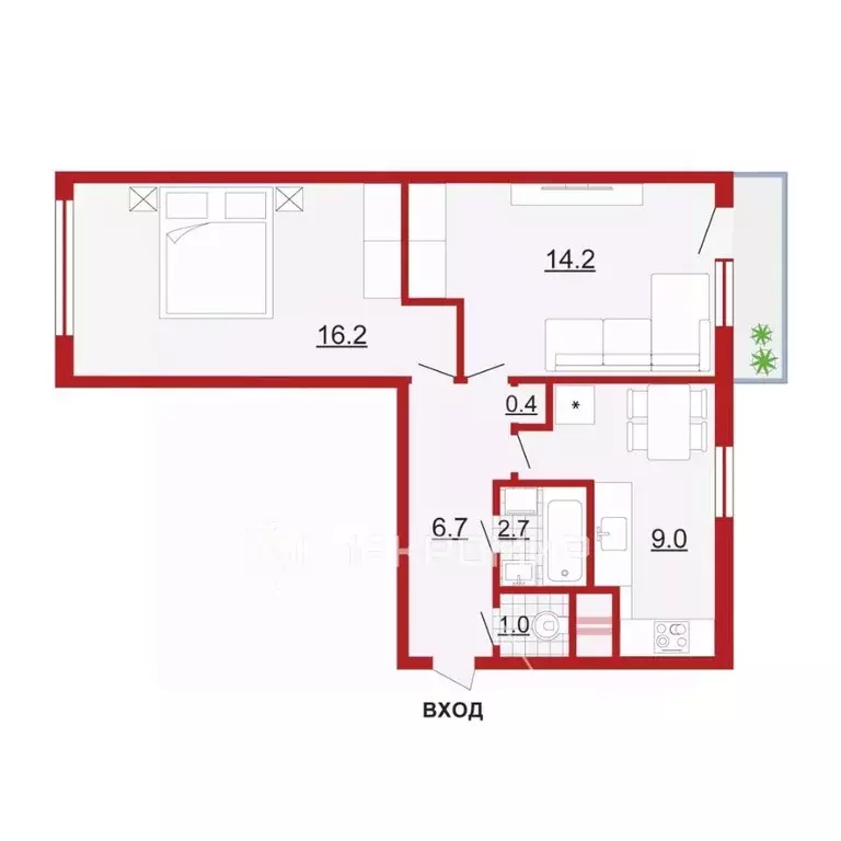 2-к кв. Санкт-Петербург ул. Дыбенко, 12К3 (50.2 м) - Фото 2