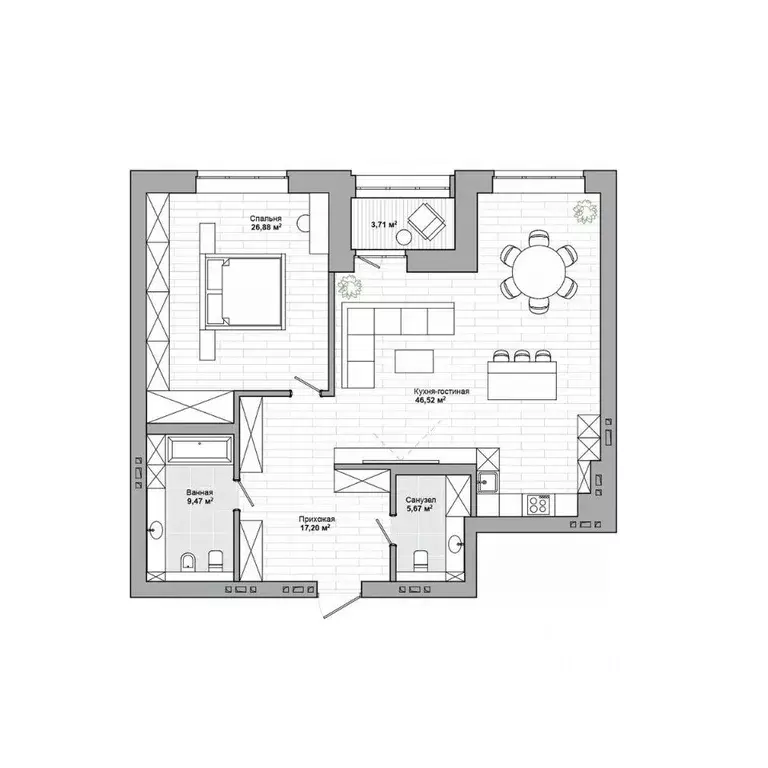 2-к кв. Новосибирская область, Новосибирск ул. Сеченова, 13 (108.18 м) - Фото 0