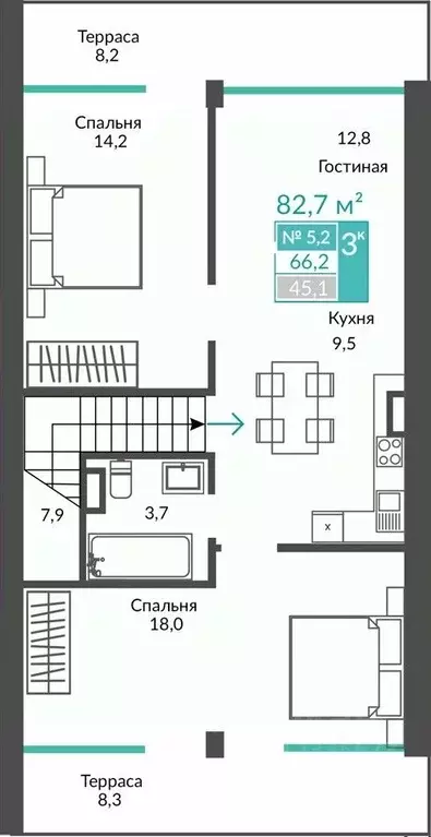 3-к кв. Крым, Алушта муниципальный округ, с. Виноградное  (82.4 м) - Фото 1