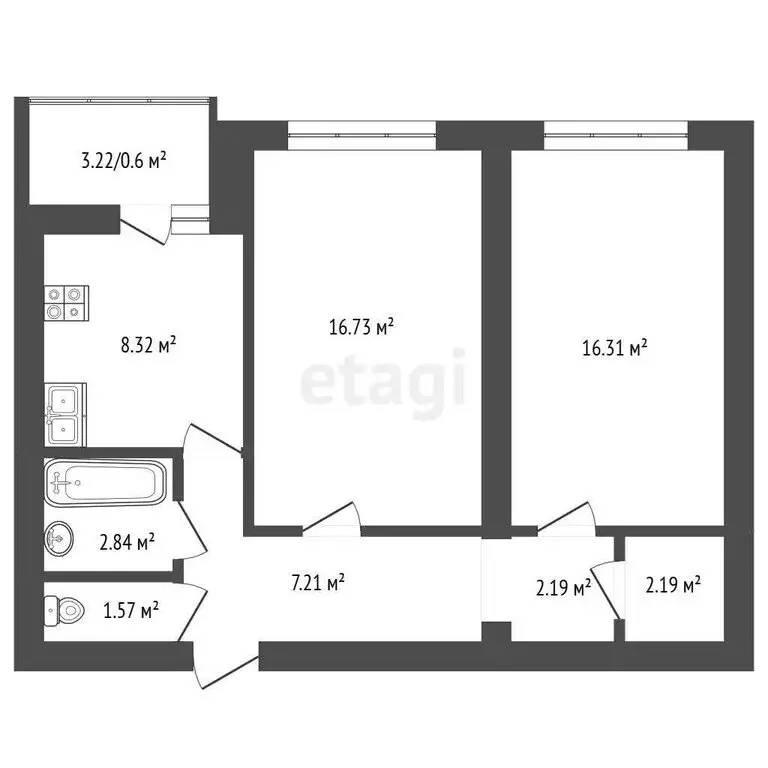 2-комнатная квартира: Самара, проспект Карла Маркса, 295Б (60 м) - Фото 1