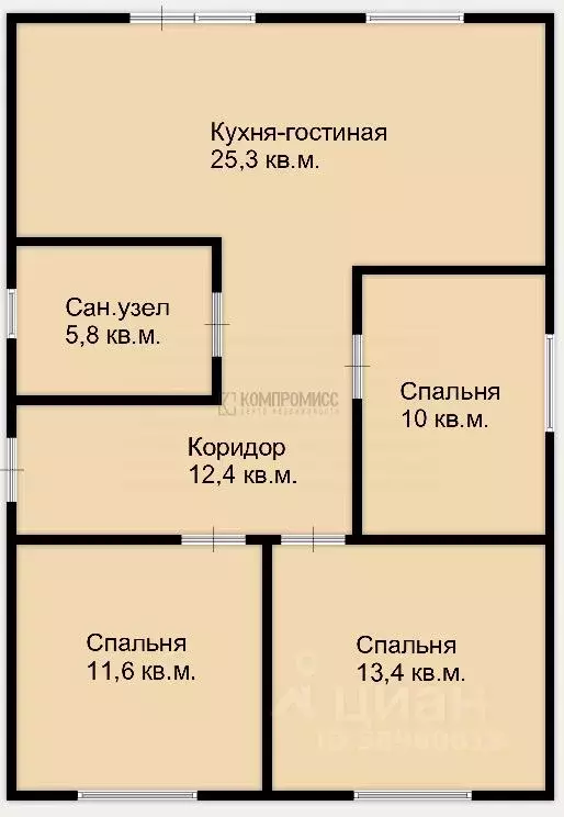 Дом в Краснодарский край, Северский район, Черноморское городское ... - Фото 1