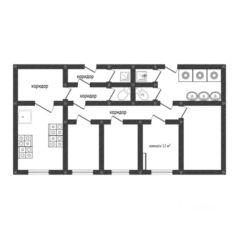 Комната Краснодарский край, Новороссийск ул. Герцена, 9 (12.0 м) - Фото 2