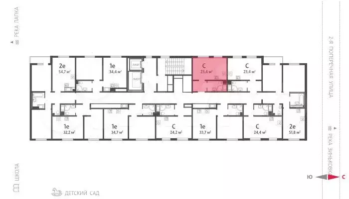 Квартира-студия, 22,8 м, 7/16 эт. - Фото 1