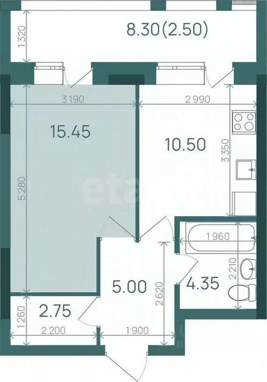 1-к кв. Татарстан, Казань ул. Алексея Козина, 9 (50.8 м) - Фото 2