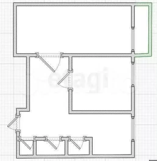 2-к. квартира, 39 м, 5/5 эт. - Фото 0