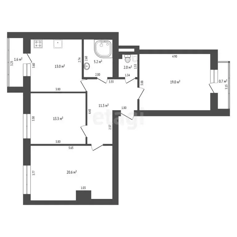 3-комнатная квартира: Калининград, Брусничная улица, 11 (84.6 м) - Фото 0