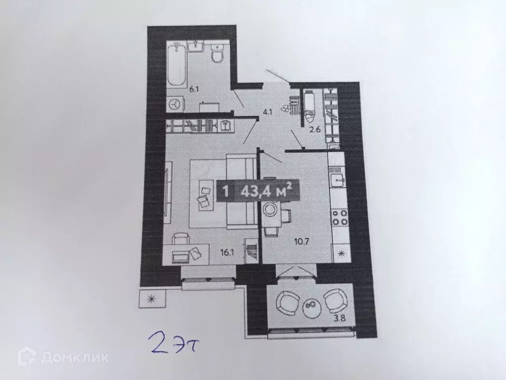 Продаётся 2-к квартира, 44 м - Фото 0