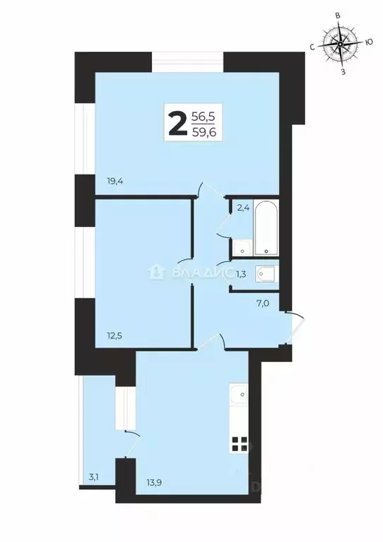 2-к кв. Владимирская область, Суздаль Советская ул., 65 (59.6 м) - Фото 2