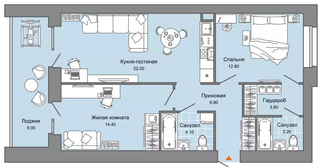 2-к кв. Пермский край, Пермь ул. Дзержинского, 31Б (72.0 м) - Фото 2