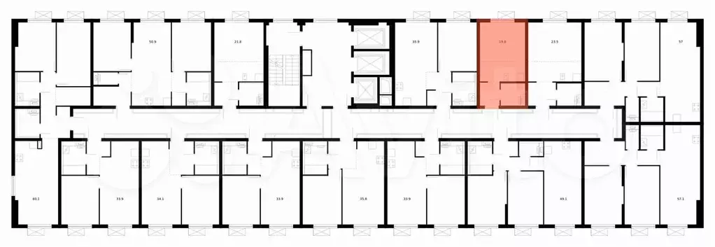 Квартира-студия, 19,8 м, 12/25 эт. - Фото 1