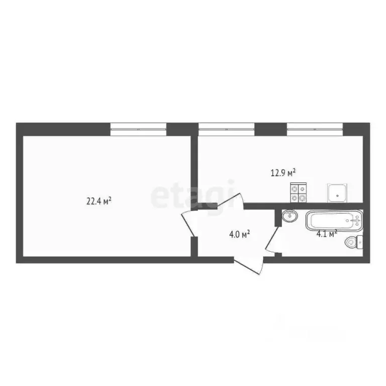 1-к кв. Крым, Саки ул. Курортная (41.0 м) - Фото 2