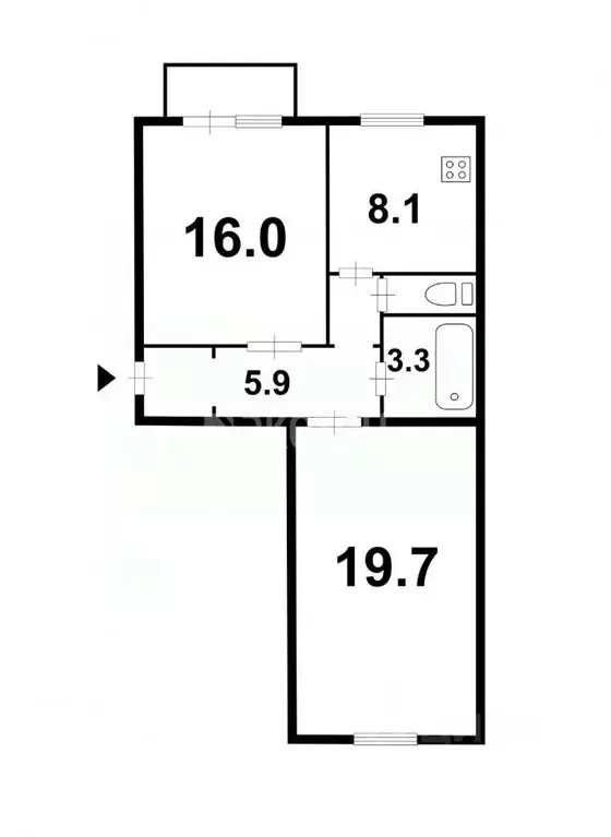 2-к кв. Санкт-Петербург ул. Новостроек, 11 (57.0 м) - Фото 2