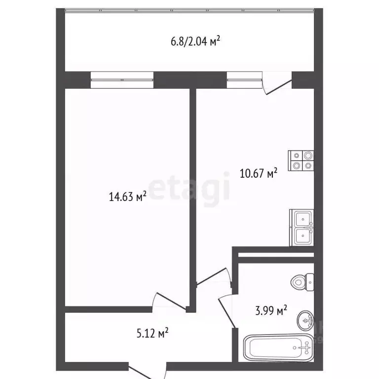 1-к кв. Ярославская область, Ярославский муниципальный округ, пос. ... - Фото 2