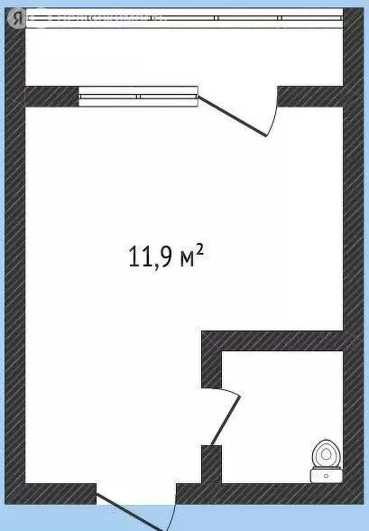 1к в -комнатной квартире ( м) - Фото 1