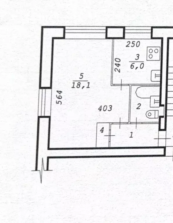 1-к кв. Новосибирская область, Новосибирск Первомайская ул., 210 (30.8 ... - Фото 2