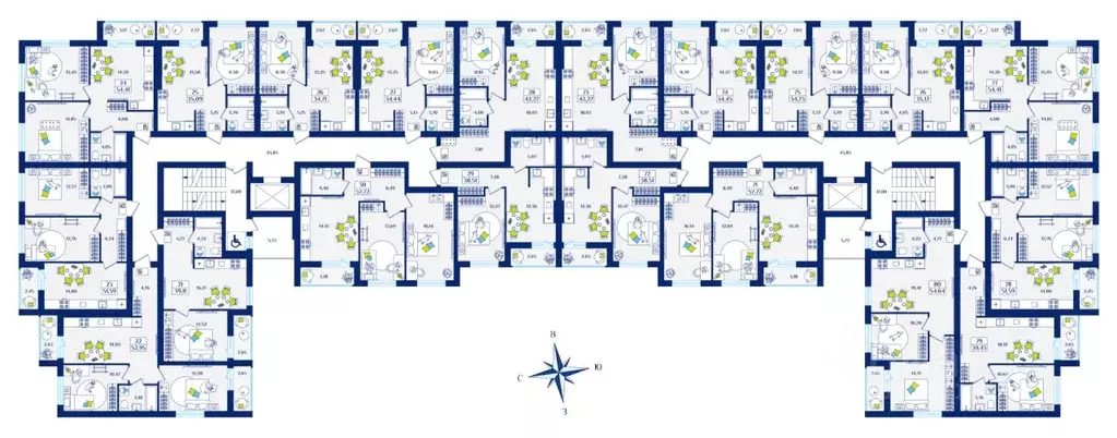 2-к кв. Калининградская область, Зеленоградск  (54.41 м) - Фото 2