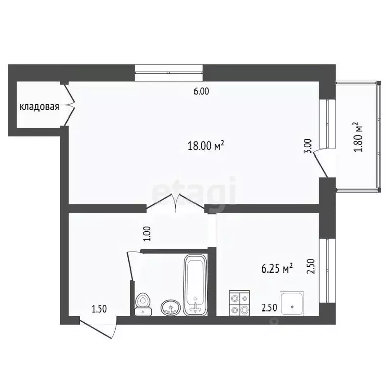 1-к кв. Свердловская область, Тавда ул. Ленина, 26А (30.4 м) - Фото 1