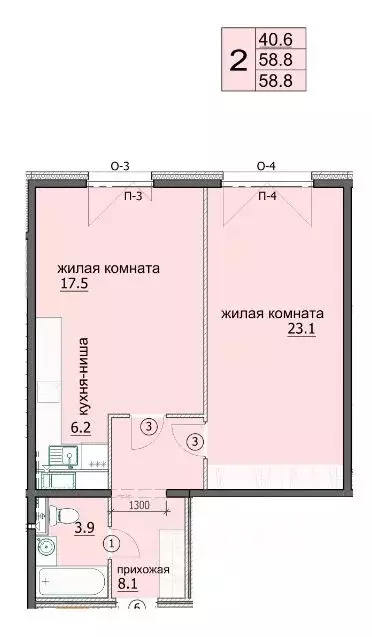 2-к кв. Пензенская область, Пенза ул. Яшиной, 6 (58.8 м) - Фото 1