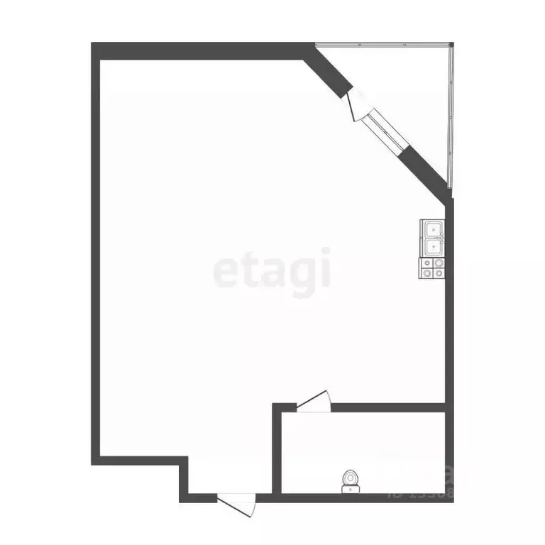 Студия Томская область, Томск ул. Старо-Деповская, 1 (30.0 м) - Фото 2