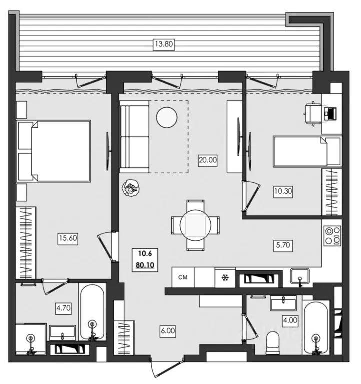3-к кв. Крым, Алушта ул. Сергеева-Ценского, 4В (80.1 м) - Фото 1