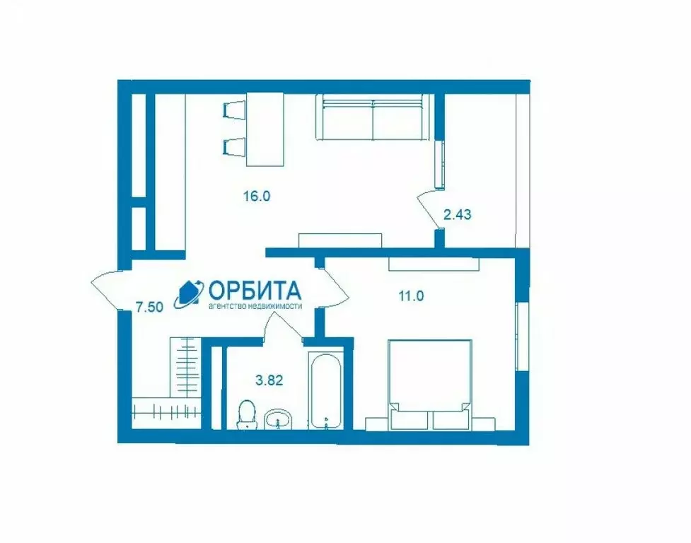 1-комнатная квартира: Тюмень, улица Щербакова, 136 (38.6 м) - Фото 1