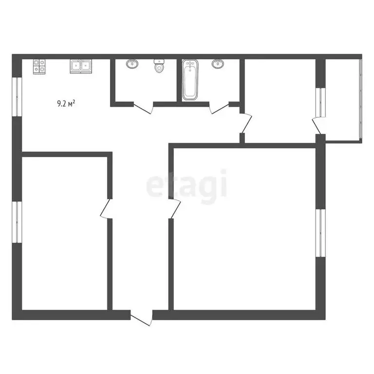 3-комнатная квартира: посёлок Новлянка, Парковая улица, 10 (64.8 м) - Фото 0