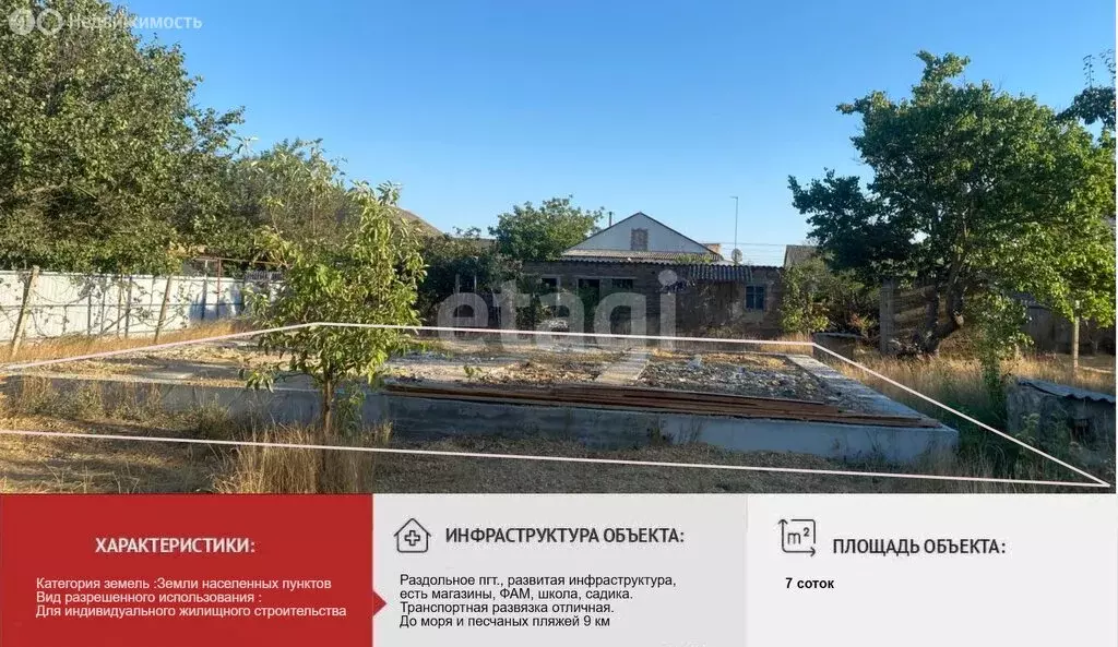 Участок в Раздольное, Крымская улица (7 м) - Фото 1