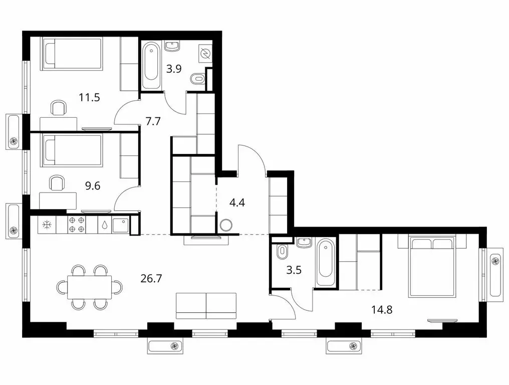 3-комнатная квартира: посёлок городского типа Боброво, ЖК Восточное ... - Фото 1