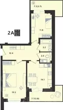 2-к кв. Псковская область, Псковский район, Завеличенская волость, д. ... - Фото 1