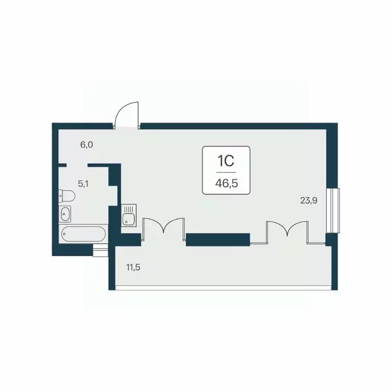 Студия Крым, Алупка ш. Севастопольское, 6Ак2 (46.5 м) - Фото 1