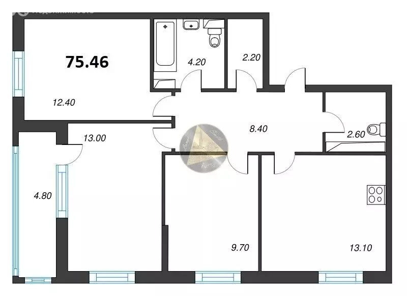 3-комнатная квартира: Санкт-Петербург, Планерная улица, 99 (75.46 м) - Фото 1
