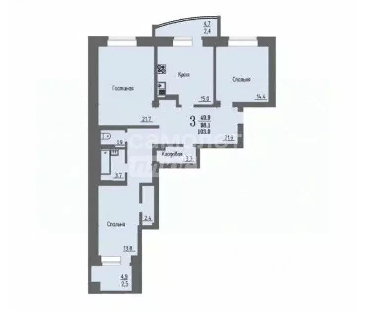 3-к кв. Воронежская область, Воронеж ул. Академика Конопатова, 13 ... - Фото 1
