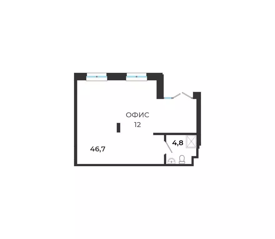 Офис (51.5 м) - Фото 1