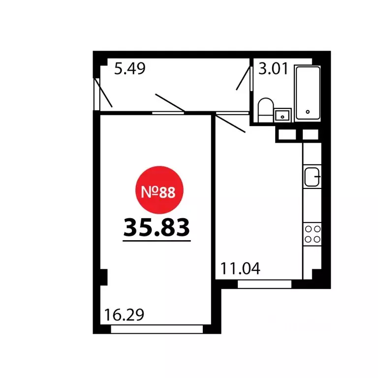 1-к кв. Крым, Симферопольский район, с. Перово  (35.83 м) - Фото 1