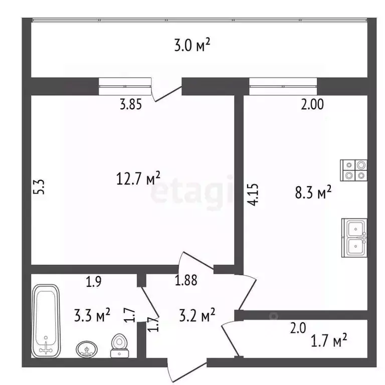 1-к кв. Мордовия, Саранск ул. Гагарина, 11 (29.2 м) - Фото 1