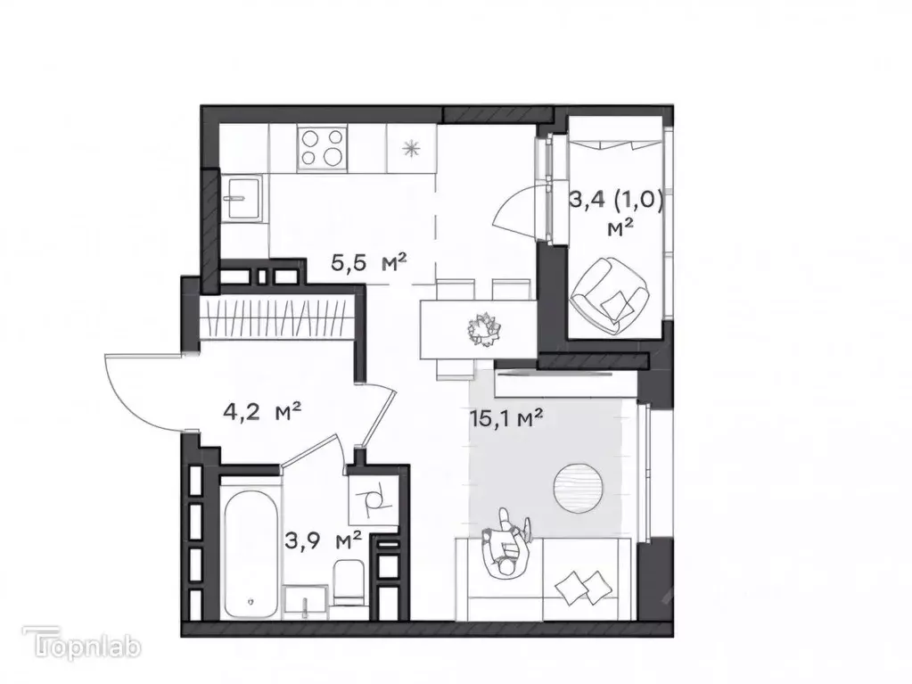 1-к кв. Ярославская область, Ярославль Тутаевское ш., 93Б (29.4 м) - Фото 2