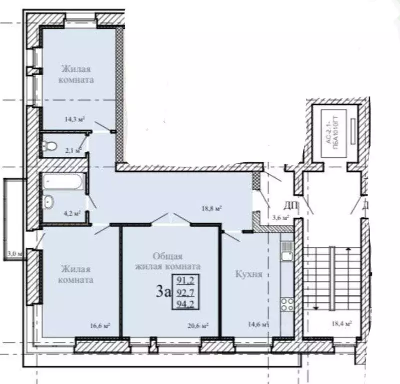 3-к кв. Тамбовская область, Тамбов Державинская ул., 20 (94.2 м) - Фото 1