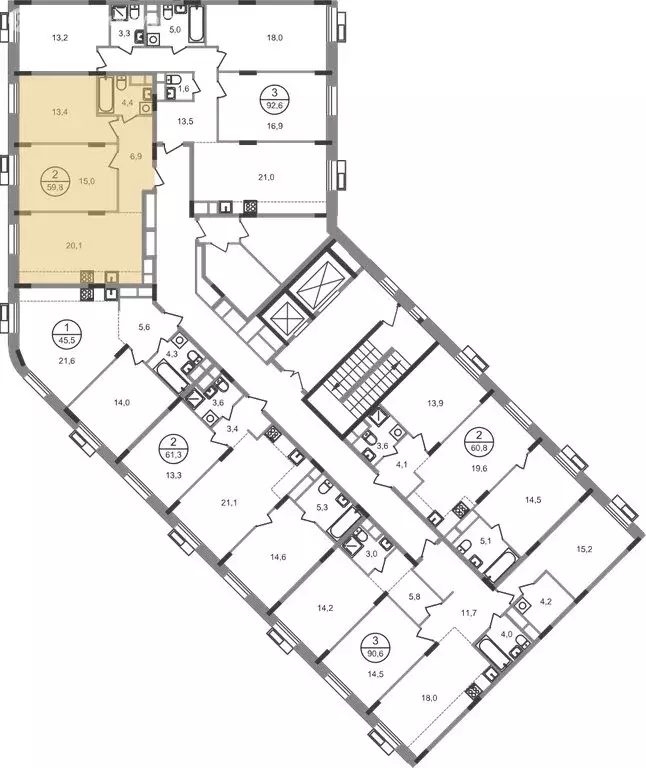 2-комнатная квартира: посёлок городского типа Заречье, жилой комплекс ... - Фото 2