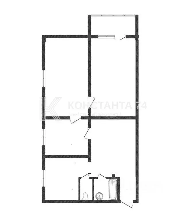 3-к кв. Челябинская область, Миасс ул. Менделеева, 14 (50.7 м) - Фото 2