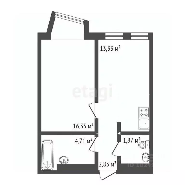 2-к кв. Башкортостан, Уфа бул. Ибрагимова, 90/2 (39.1 м) - Фото 1