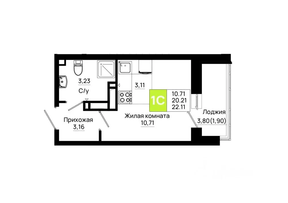 Студия Ростовская область, Ростов-на-Дону Нефтекачка кв-л, Октябрь ... - Фото 1