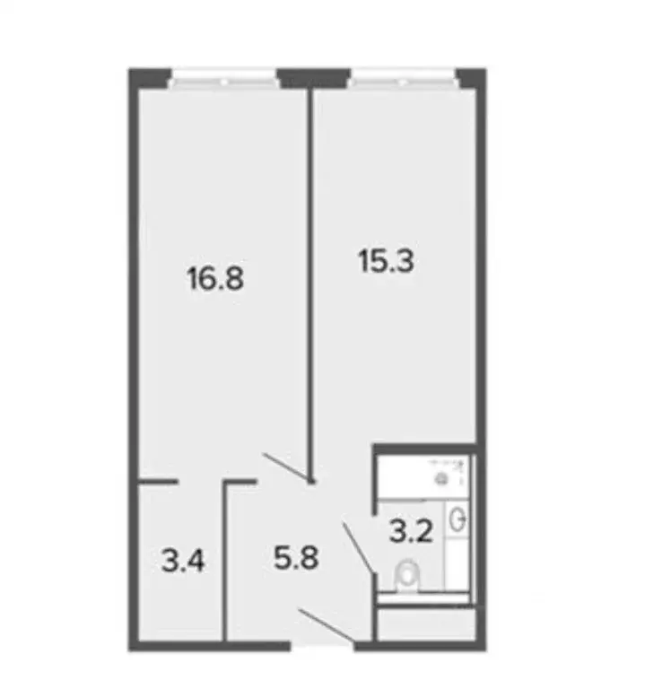 1-к кв. Санкт-Петербург Заозерная ул., 3к3 (44.5 м) - Фото 1