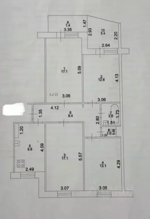 4-к кв. Татарстан, Казань ул. Четаева, 51 (87.5 м) - Фото 2