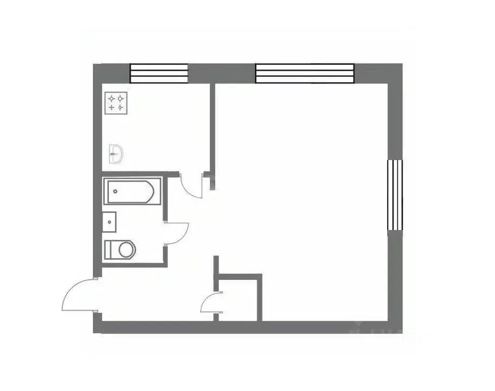 1-к кв. Тульская область, Узловая ул. Циолковского, 15 (30.0 м) - Фото 1