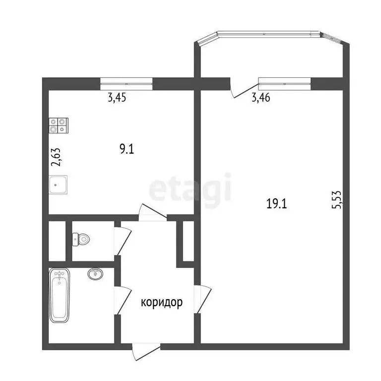 1-комнатная квартира: Омск, улица Архиепископа Сильвестра, 17 (36.7 м) - Фото 0
