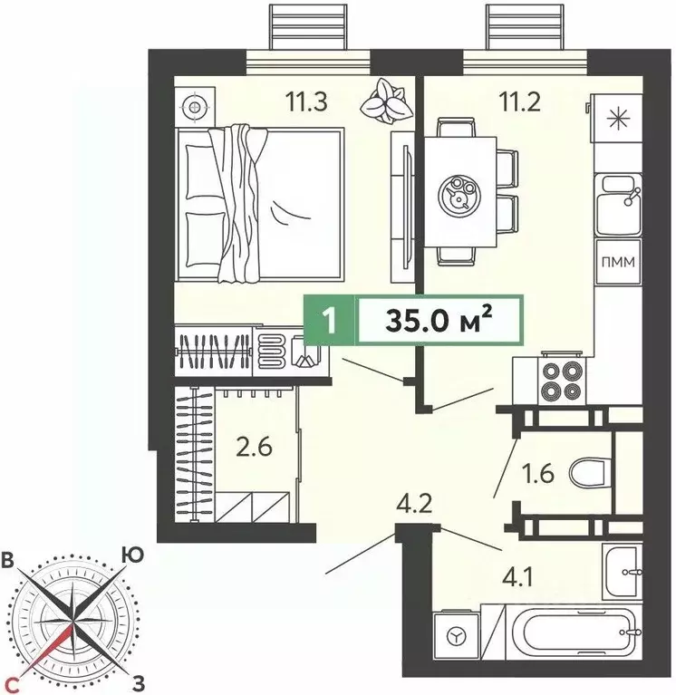 1-к кв. Пензенская область, Пензенский район, Засечный сельсовет, с. ... - Фото 1