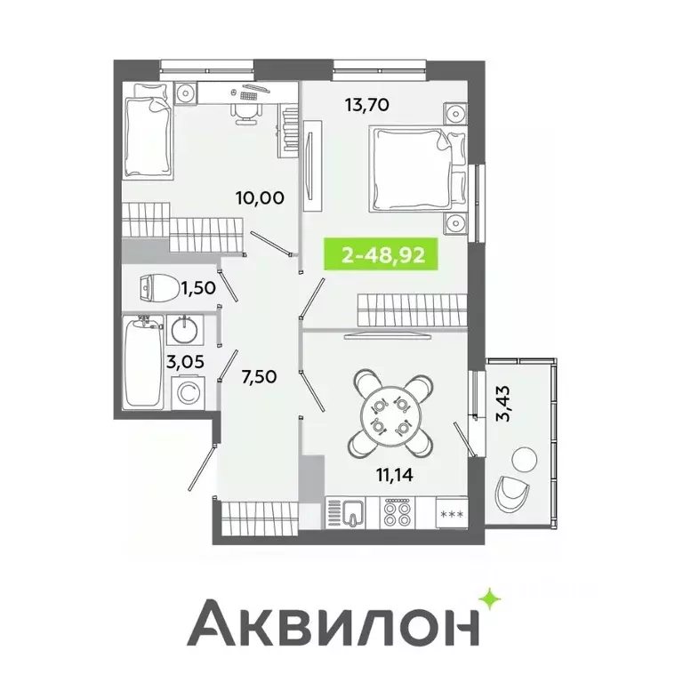 2-к кв. Ленинградская область, Всеволожский район, Заневское городское ... - Фото 0