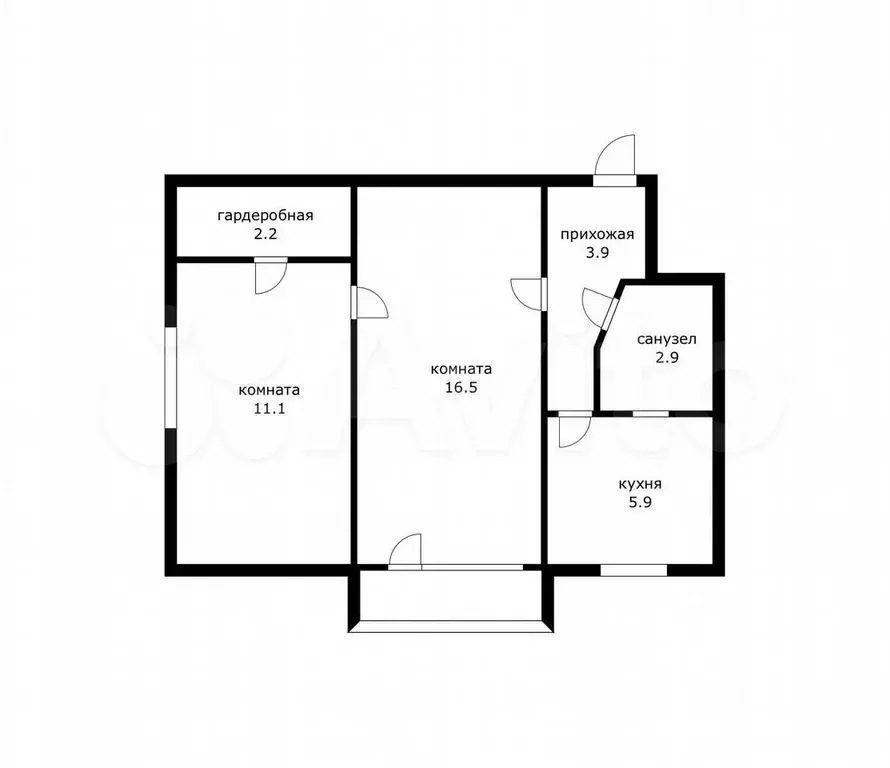 2-к. квартира, 46 м, 3/5 эт. - Фото 0
