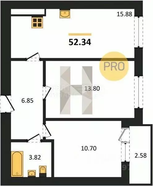 2-к кв. Калининградская область, Калининград Коммунистическая ул., 26 ... - Фото 2
