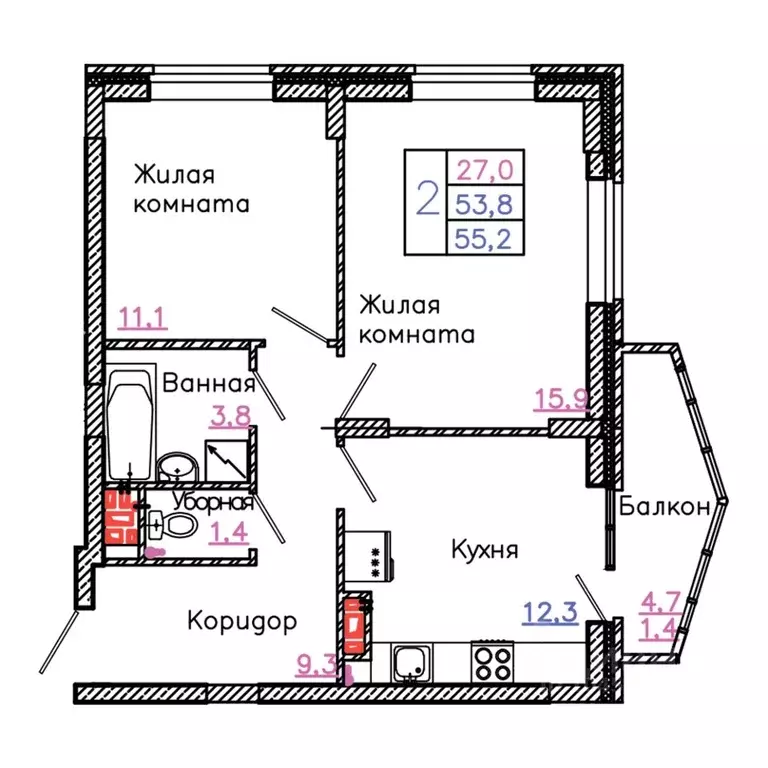 2-к кв. Белгородская область, Старый Оскол Садовые Кварталы мкр, 4 ... - Фото 0